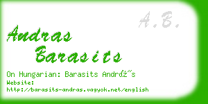 andras barasits business card